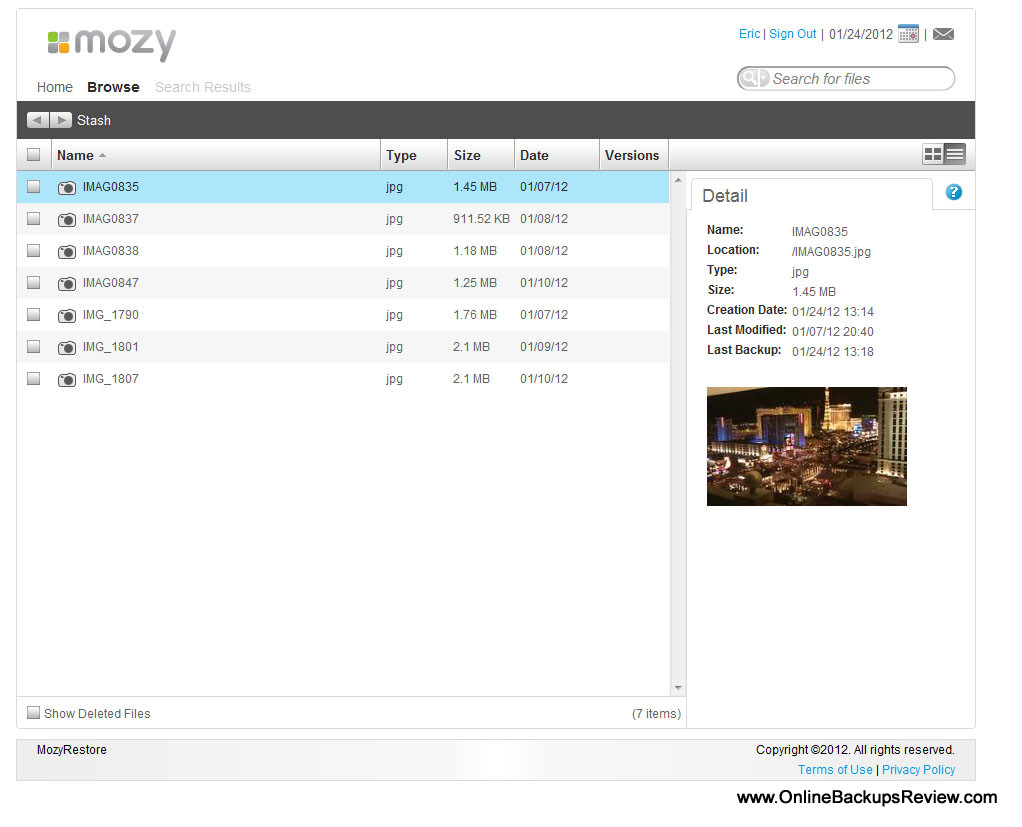 adjust when mozypro scans